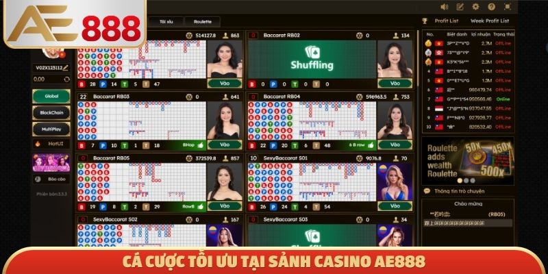 Cá cược tối ưu tại sảnh Casino AE888