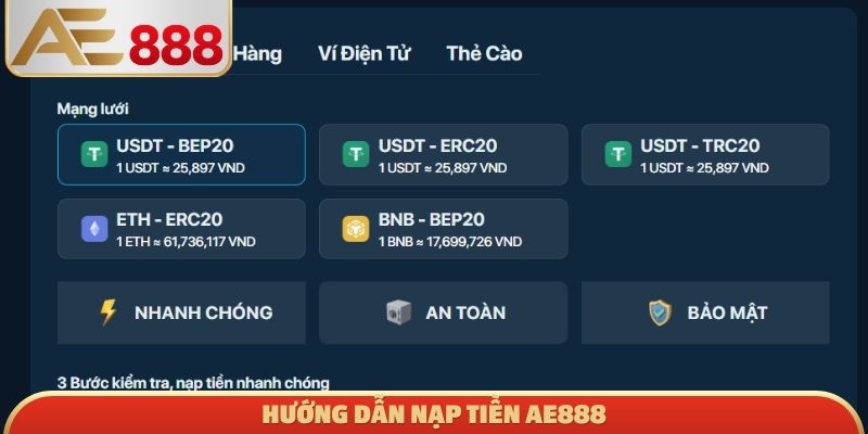 Hướng dẫn nạp tiền AE888