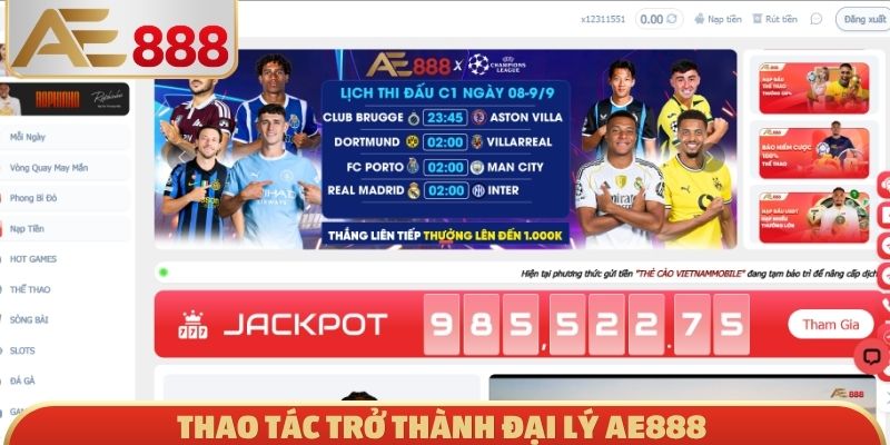 Thao tác trở thành đại lý AE888