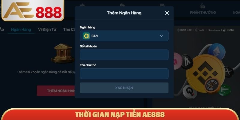 Thời gian nạp tiền AE888