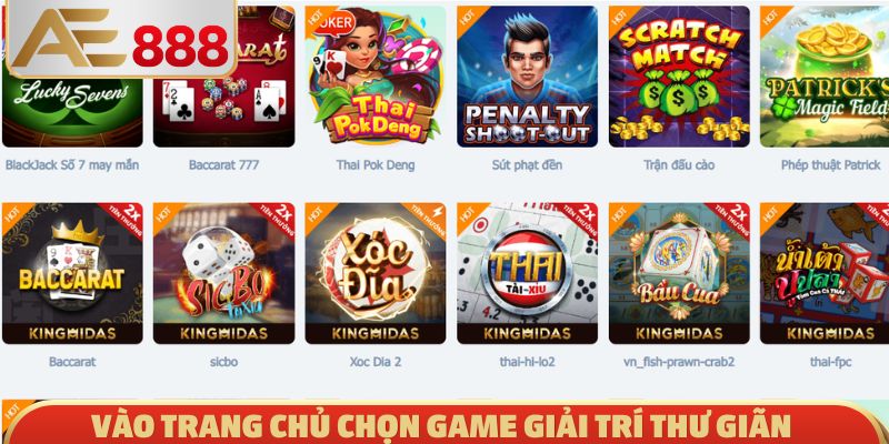Vào trang chủ chọn game giải trí thư giãn