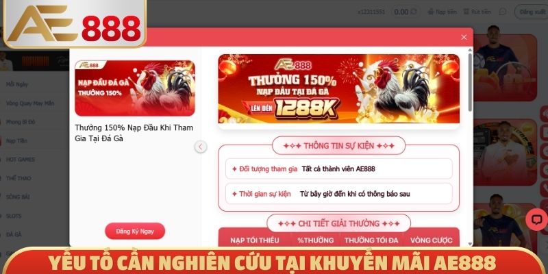 Yếu tố cần nghiên cứu tại khuyến mãi AE888